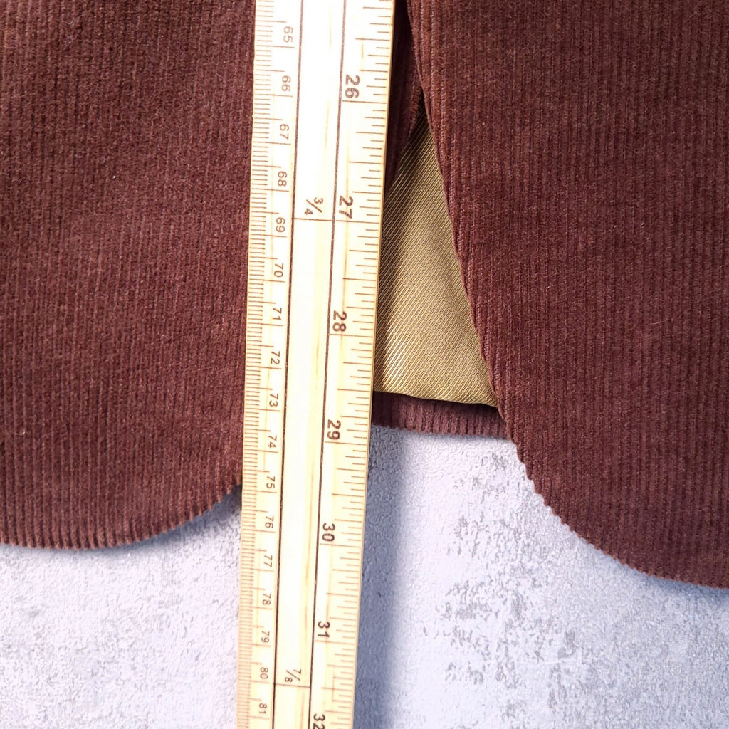 Samuel Windsor Corduroy Blazer Jacket Mens 40S Short Fit Brown Sport Coat