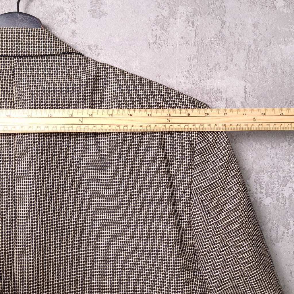 Ciro Citterio Tweed Blazer Jacket Mens 44R Regular Fit Brown Houndstooth Check