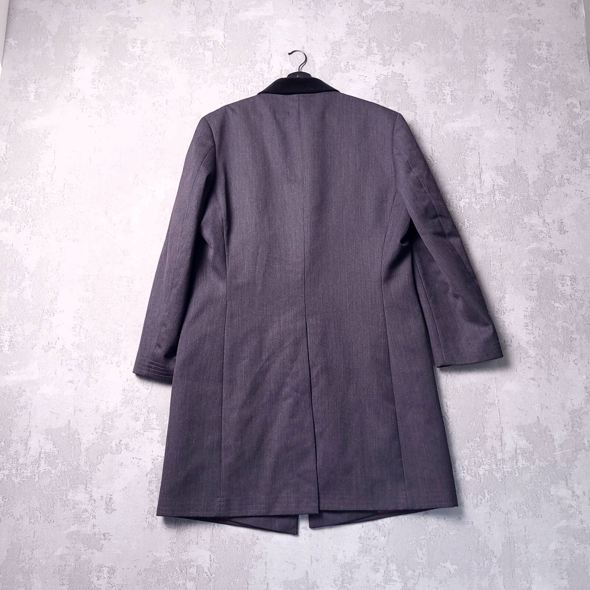 Samuel Windsor Wool Overcoat Mens 42R Reg Fit Grey Velvet Collar Crombie Coat