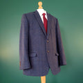 Brook Taverner Tweed Blazer Mens 44R Regular Fit Blue Check 100% Wool Jacket