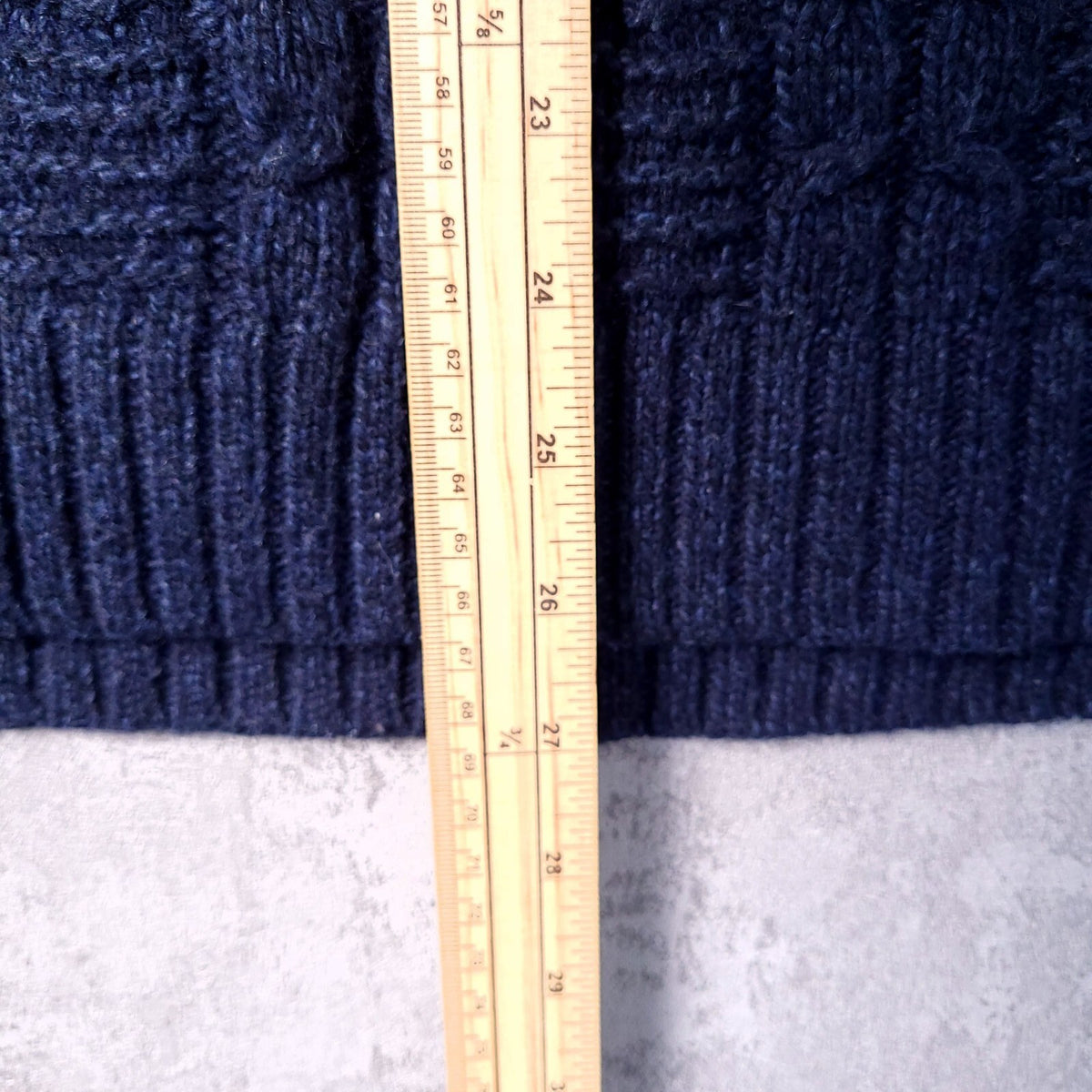 Fat Face Wool Jumper Mens XXL Regular Fit Navy Cable Knit Quarter Zip Sweater