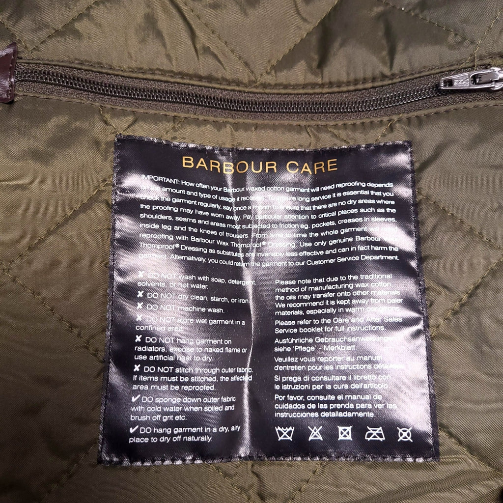 Barbour Wax Sapper Jacket Mens Large Regular Fit Olive Green Field Coat Quilted