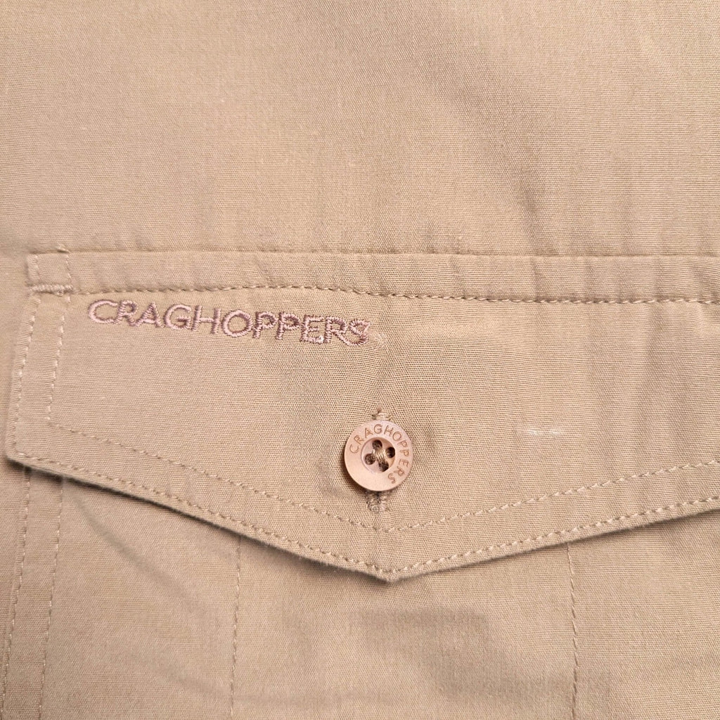 Craghoppers Shirt Mens XL Reg Fit Beige Short Sleeve Outdoor Hiking Travel Nosi