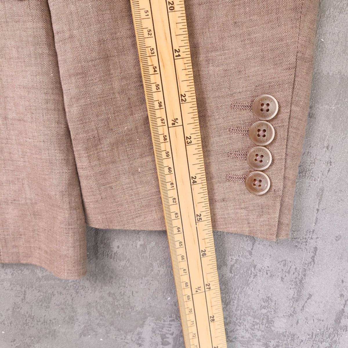 Hackett Linen Blazer Jacket Mens 42R Regular Fit Tan Sport Coat Two Button