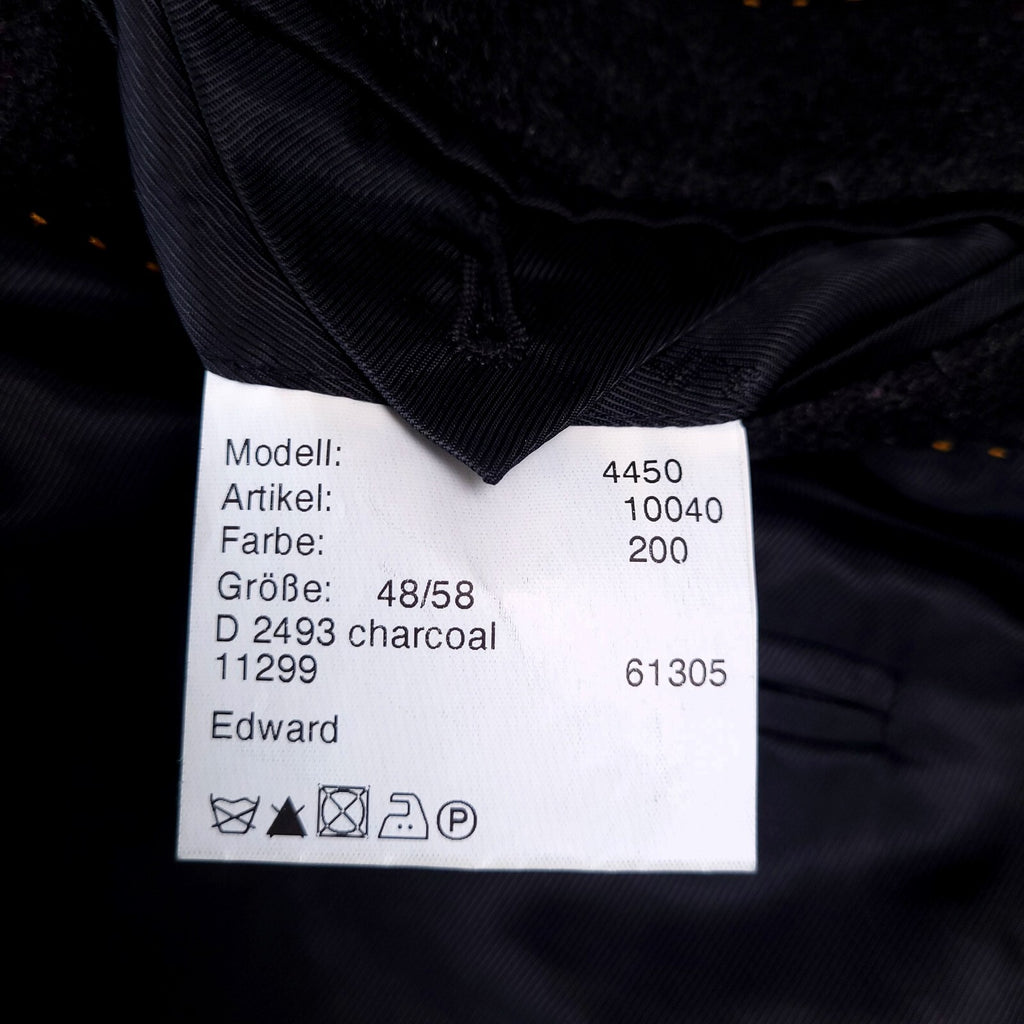 Barbour Wool Overcoat Jacket Mens 48R Regular Fit Charcoal Grey Edward