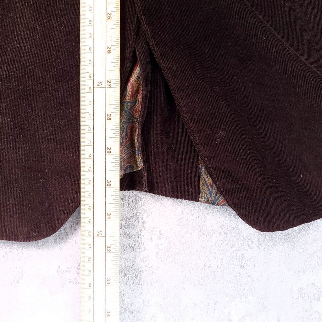 Lauren Ralph Lauren Corduroy Blazer Jacket Mens 42R Reg Fit Brown Elbow