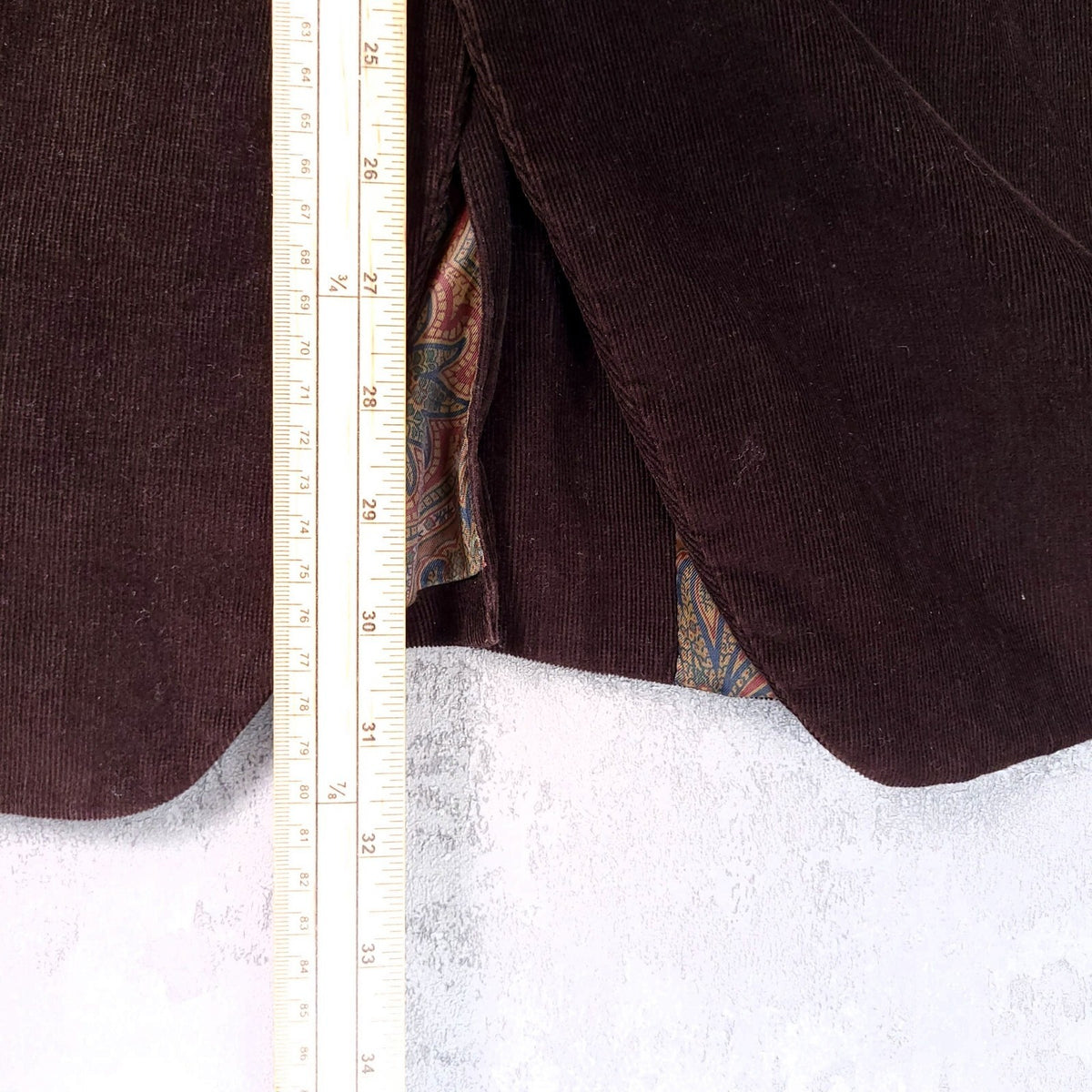 Lauren Ralph Lauren Corduroy Blazer Jacket Mens 42R Reg Fit Brown Elbow