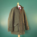 P.G. Field Tweed Field Coat Mens Large Reg Fit Olive Green Herringbone Jacket