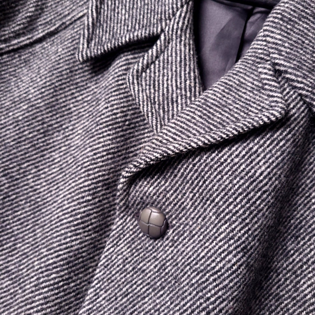 Brook Taverner Tweed Overcoat Mens 42R Regular Fit Grey Herringbone Wool Jacket