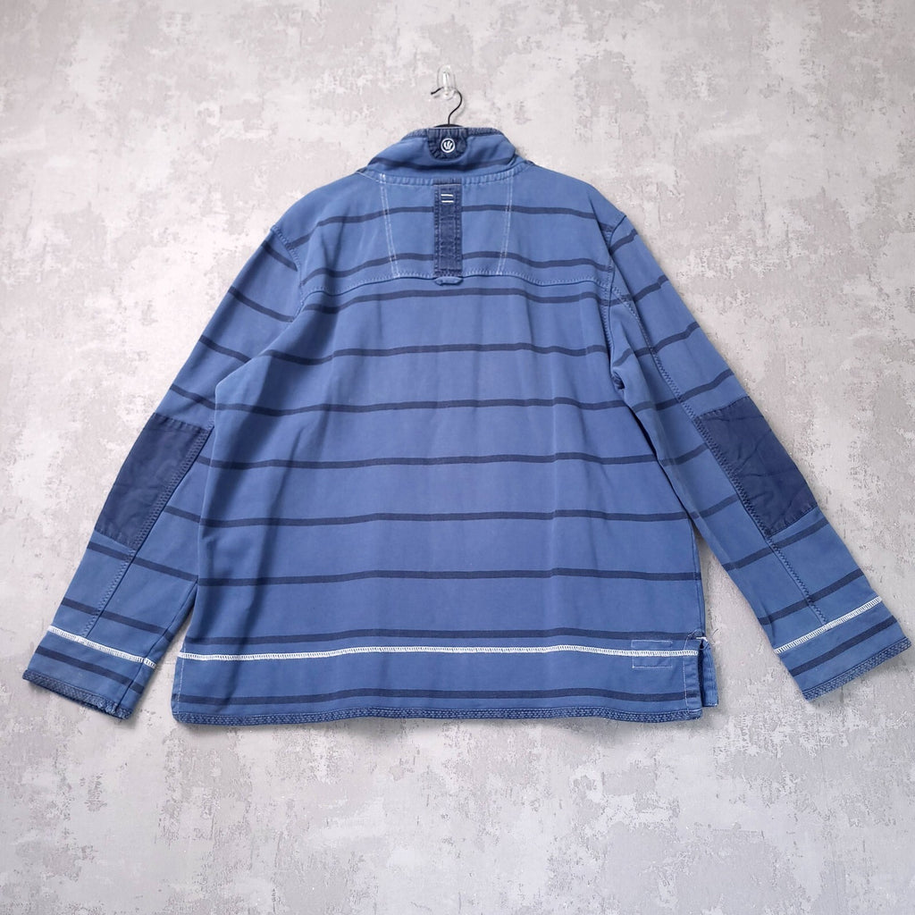 Fat Face Airlie Quarter Zip Jumper Mens 2XL XXL Blue Stripe Cotton