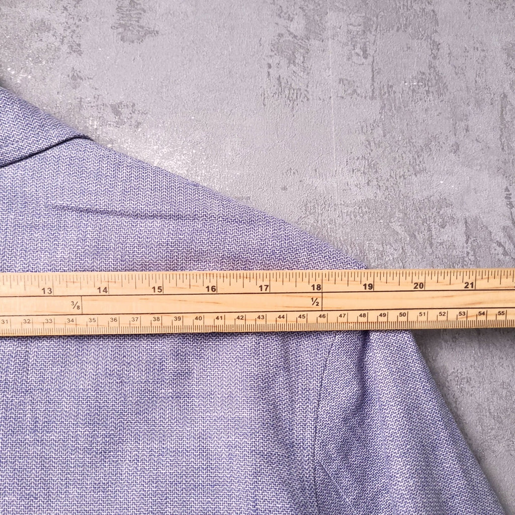 Next Linen Jacket Mens Medium Regular Fit Blue Harrington Chore Work Full Zip