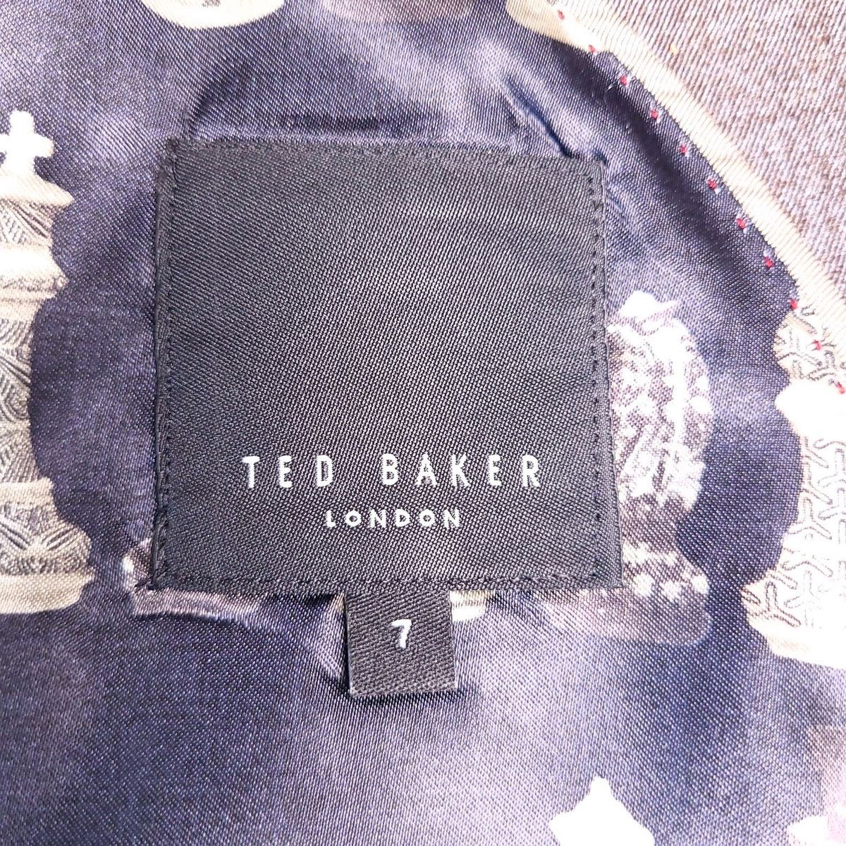Ted Baker Tweed Blazer Jacket Mens 44R Regular Fit Grey Chess Lining Sport Coat