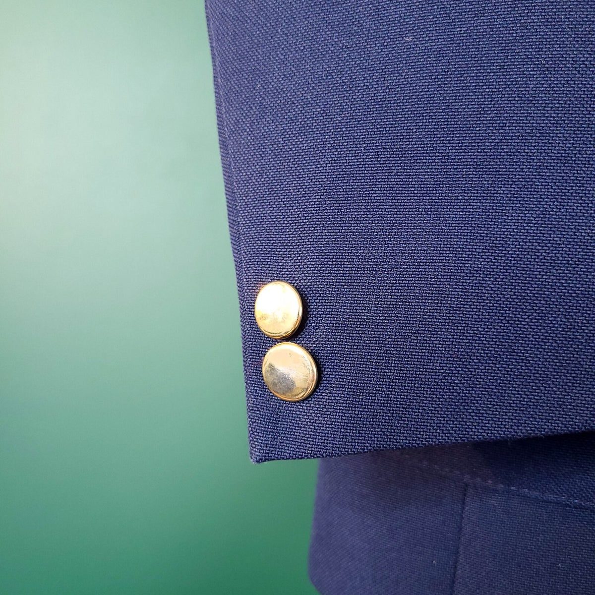 Marks & Spencer Blazer Jacket Mens 44L Reg Fit Navy Blue Sport Coat Gold Buttons