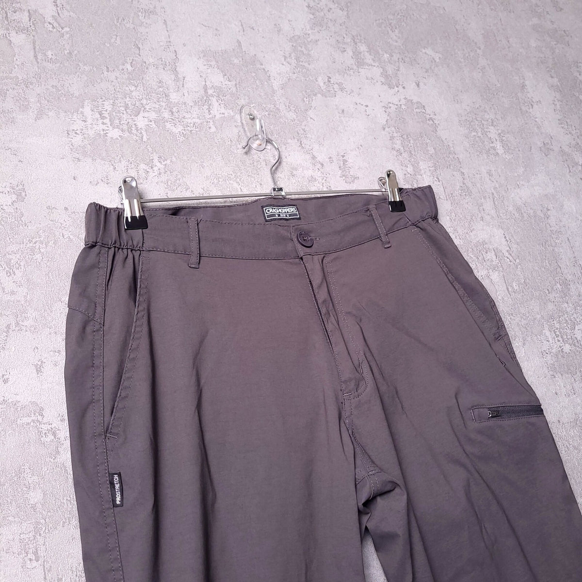 Craghoppers Prostretch Walking Trousers Mens 36S Regular Fit Grey Hiking Outdoor