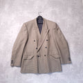 Ciro Citterio Tweed Blazer Jacket Mens 44R Regular Fit Brown Houndstooth Check