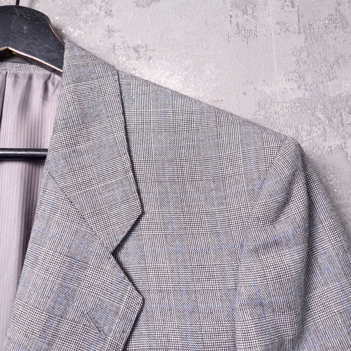 Vintage St Michael Tweed Blazer Jacket Mens 42R Regular Fit Grey Blue Check