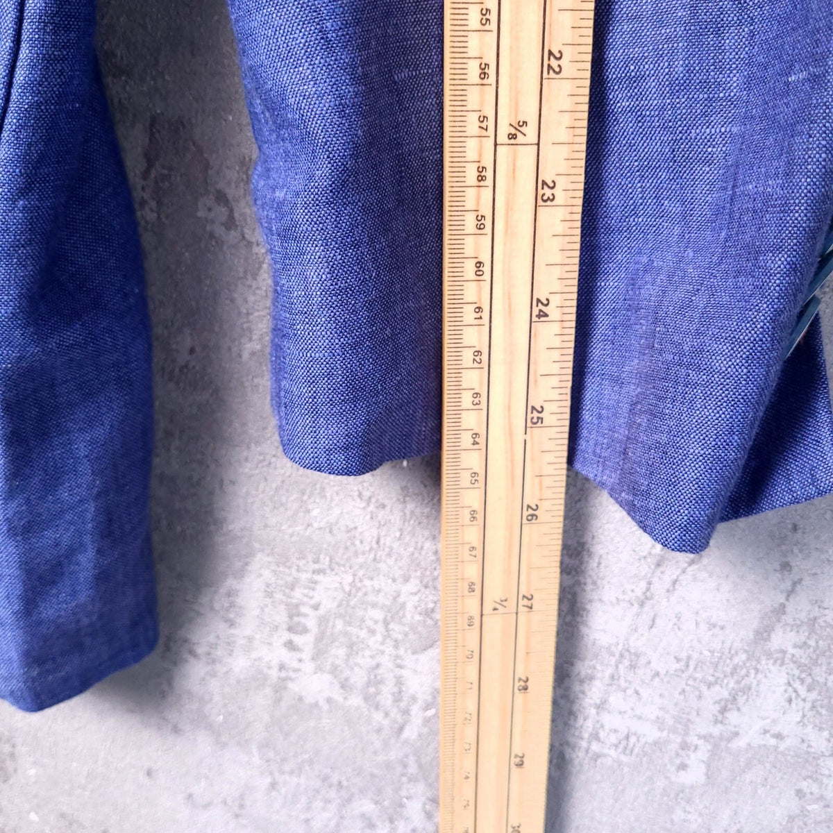 Brook Taverner Linen Blazer Jacket Mens 48R Regular Fit Indigo Blue Sport Coat