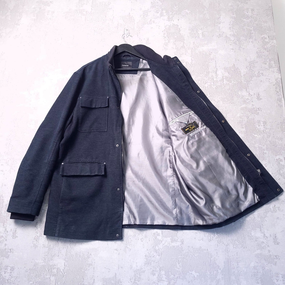 Marks & Spencer Autograph Moleskin Jacket Mens XXL Long Black Italian Fabric