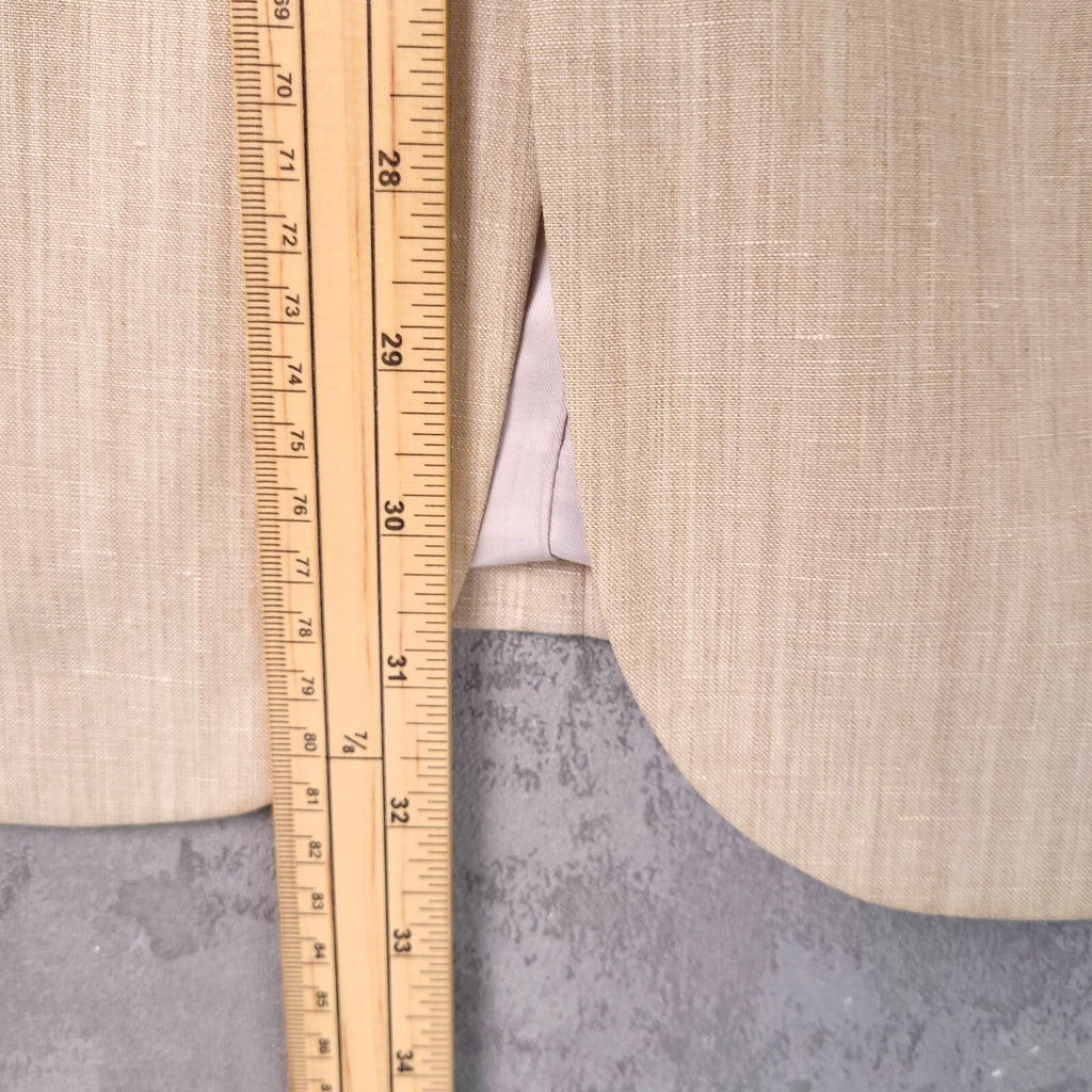 Charles Tyrwhitt Wool Linen Blazer Jacket Mens 42R Regular Fit Beige Sport Coat