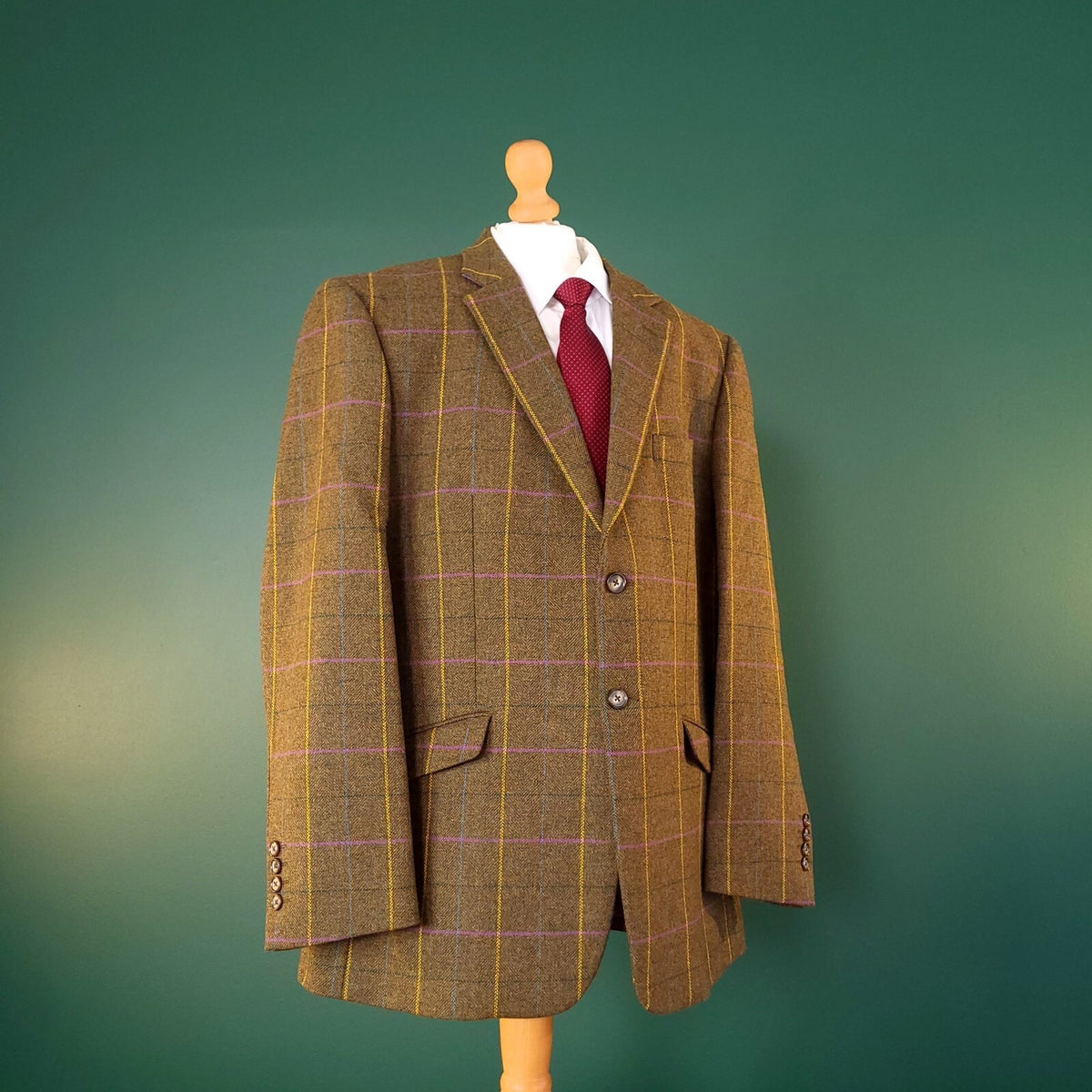 Brook Taverner Moon Tweed Blazer Jacket Mens 44R Brown Check Centenary Limited