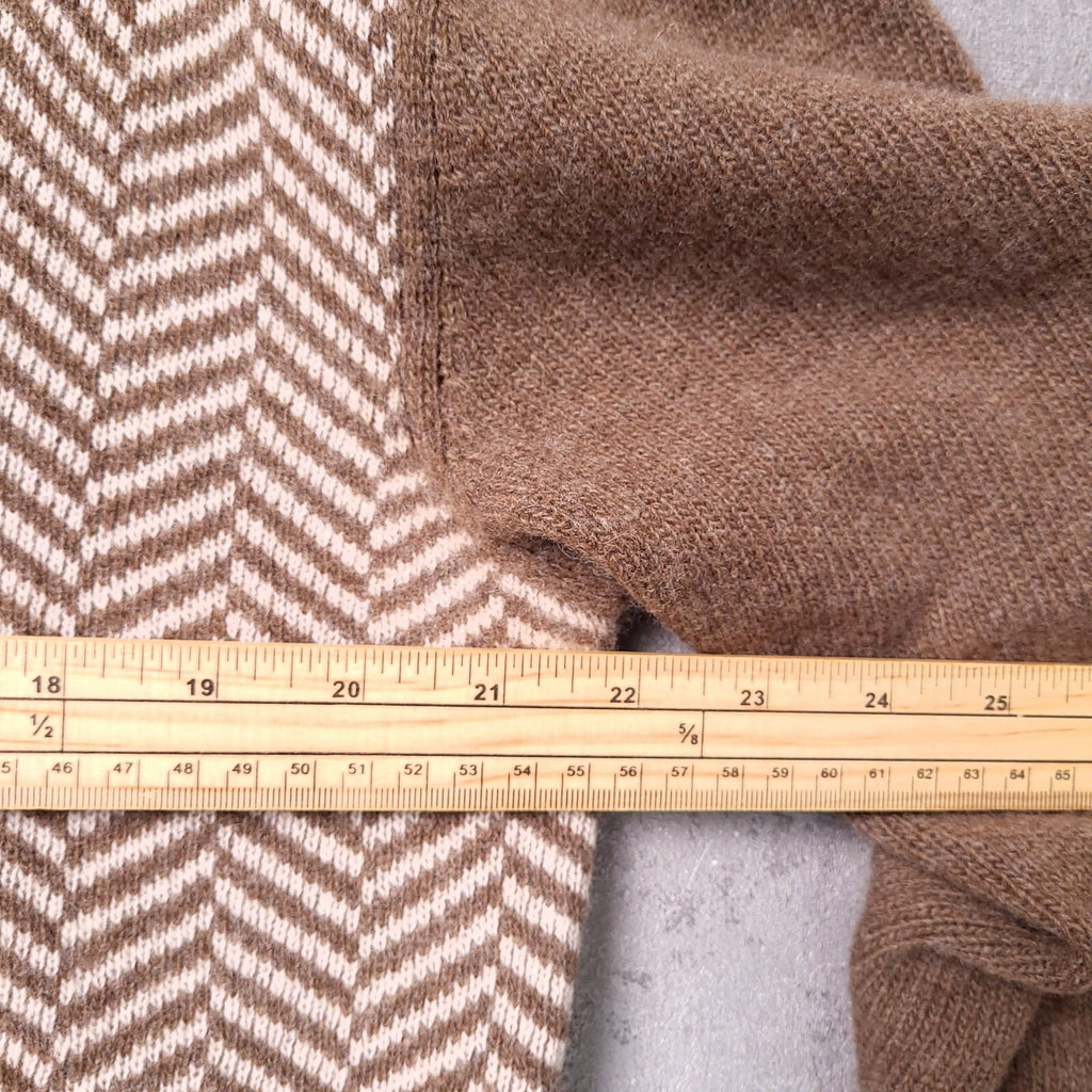 Next Signature Wool Cashmere Jumper Mens L Regular Fit Brown Herringbone Quarter