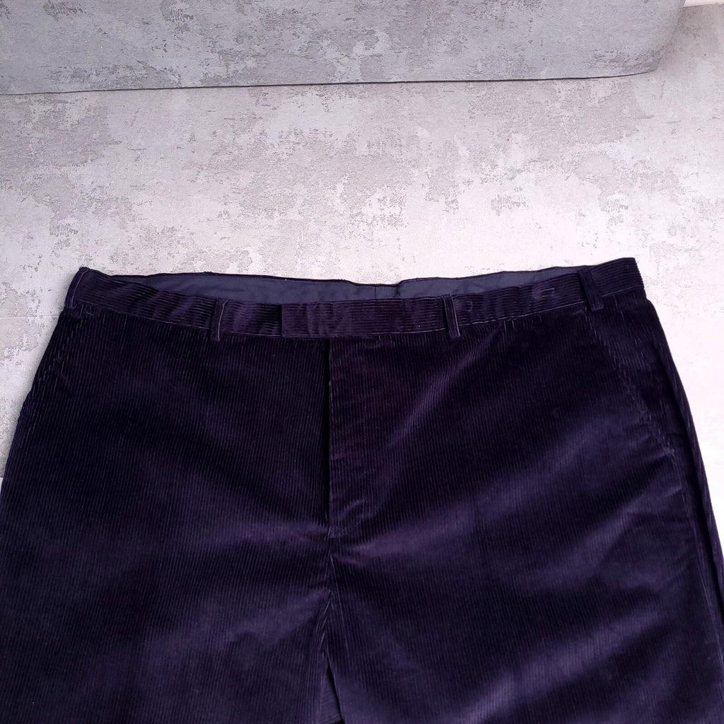 Mansize Casuals Corduroy Trousers Mens 52R Regular Fit Navy Cotton Blend Cords