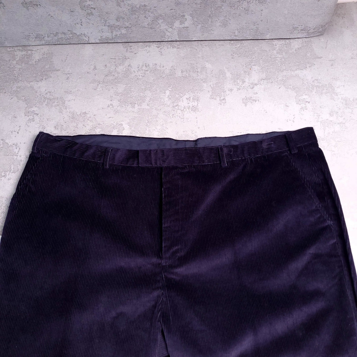 Mansize Casuals Corduroy Trousers Mens 52R Regular Fit Navy Cotton Blend Cords