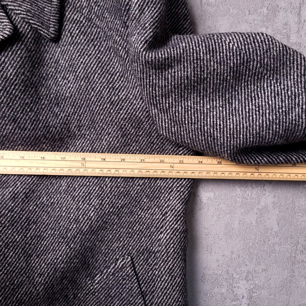 Brook Taverner Tweed Overcoat Mens 42R Regular Fit Grey Herringbone Wool Jacket