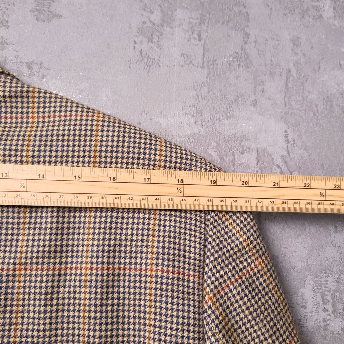Magee Tweed Wool Blazer Mens 42R Regular Fit Tan Blue Check Jacket Sport Coat