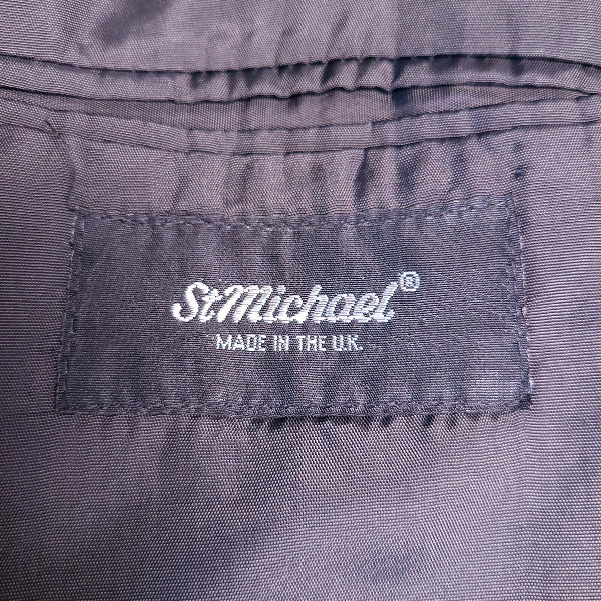 Vintage St Michael Wool Blazer Jacket Mens 42L Grey Pinstripe Double Breasted