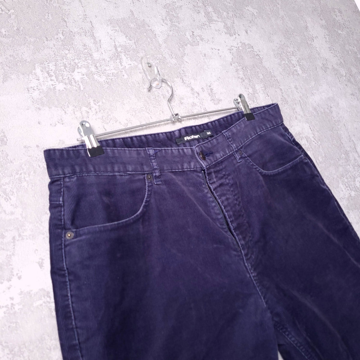 Rohan Cords Mens W36 S Blue Corduroy Cotton Trousers Regular Fit 5-Pocket