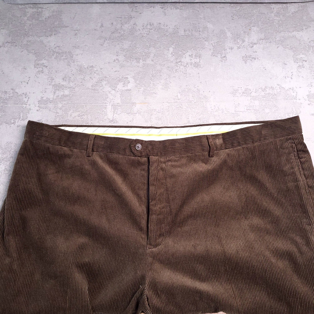 Greenwoods Escape Corduroy Trousers Mens 50R Regular Fit Brown Cotton Cords