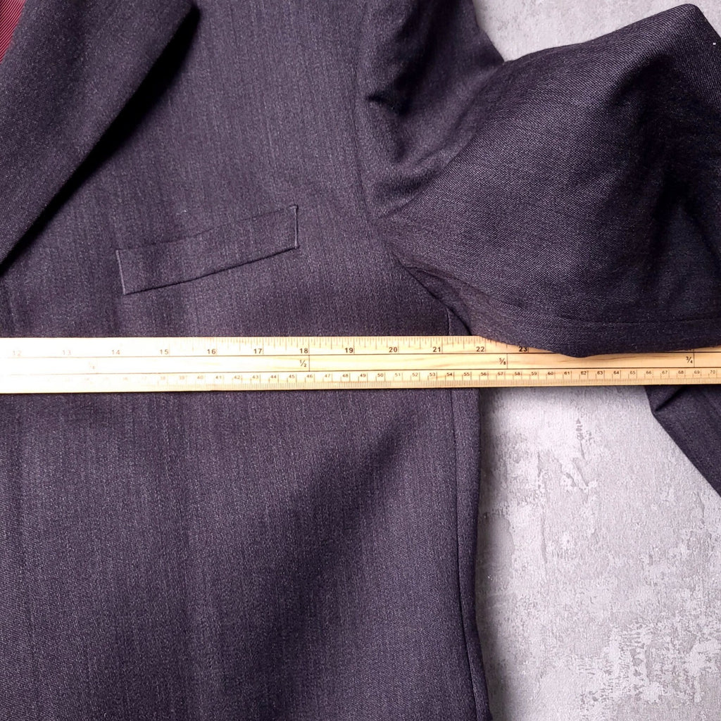 Samuel Windsor Wool Overcoat Mens 42R Reg Fit Grey Velvet Collar Crombie Coat