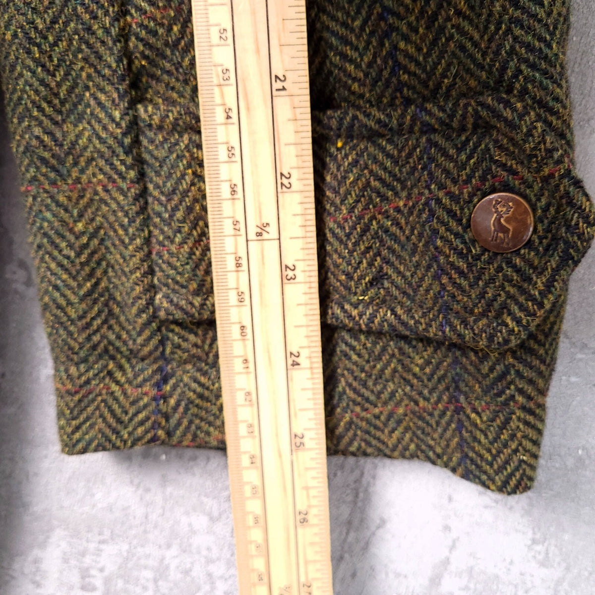 P.G. Field Tweed Field Coat Mens Large Reg Fit Olive Green Herringbone Jacket