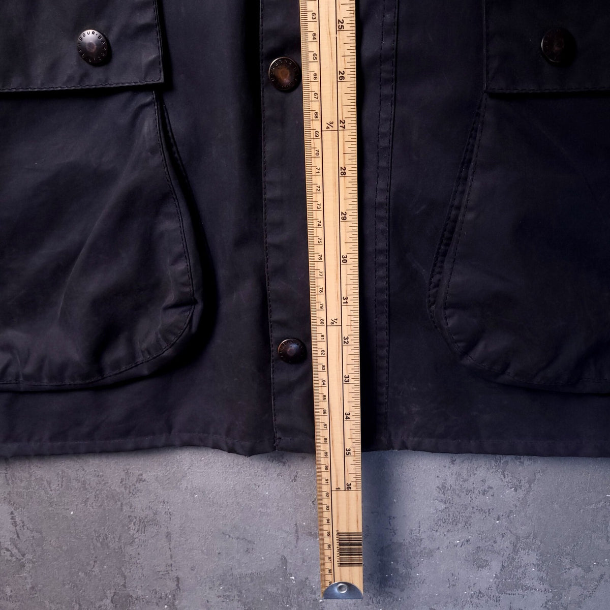 Barbour Wax Border Jacket Mens 46R Regular Fit Navy Blue Tartan Lined Coat