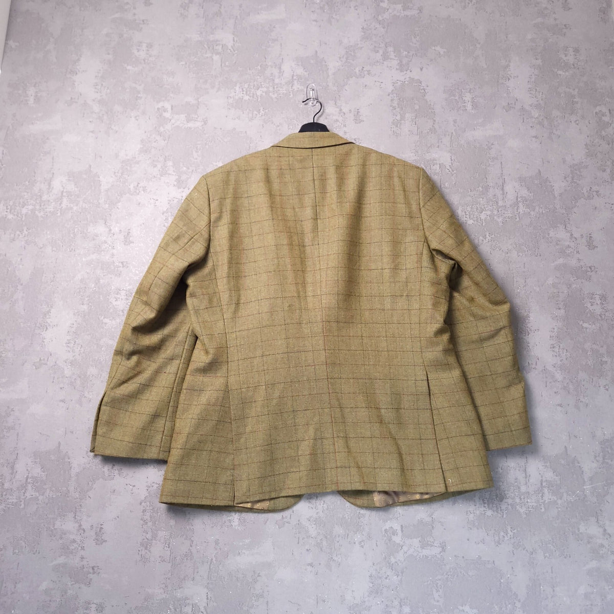 Samuel Windsor Tweed Blazer Jacket Mens 46R Regular Fit Green Check Sport Coat