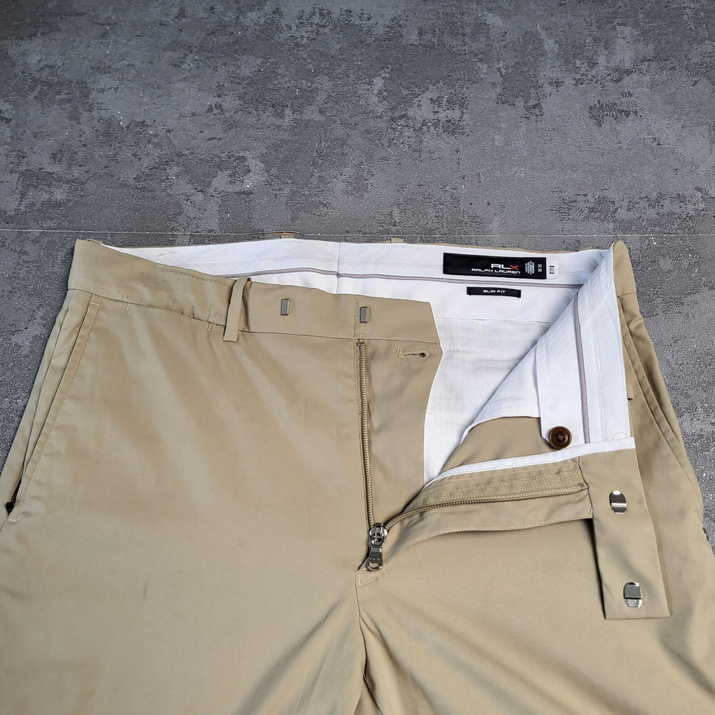 RLX Ralph Lauren Trousers Mens W32 L30 Slim Fit Beige Chinos Golf Performance