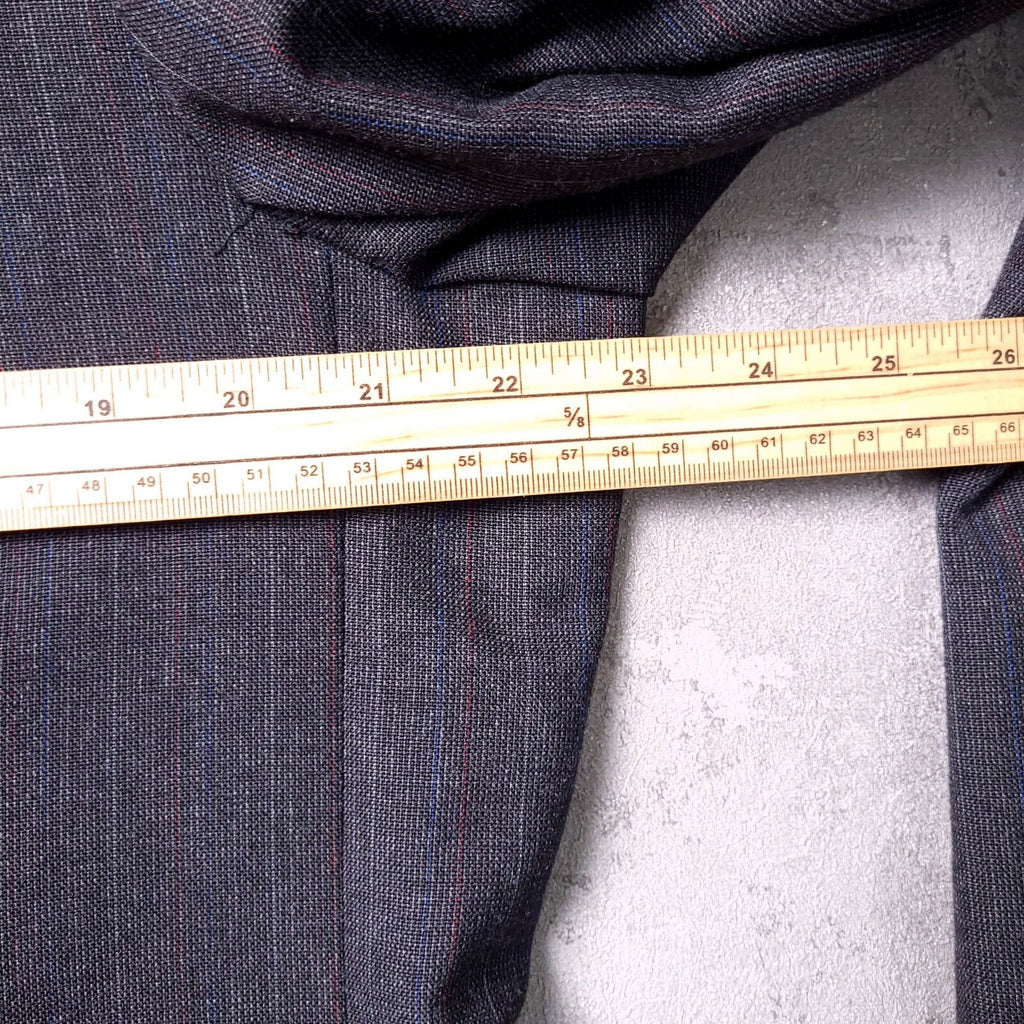 Vintage St Michael Wool Blazer Jacket Mens 42L Grey Pinstripe Double Breasted