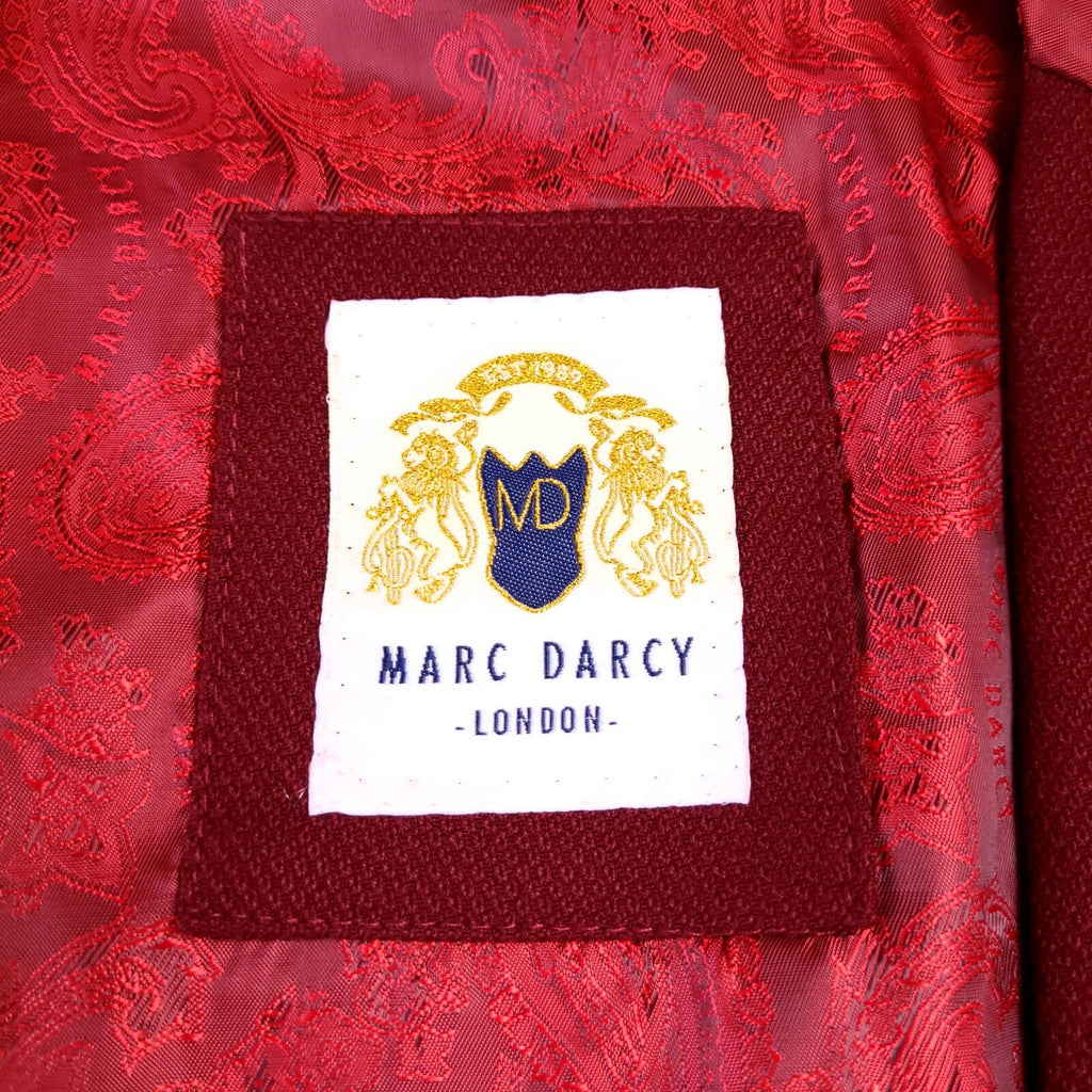 Marc Darcy Waistcoat Mens 40R Regular Fit Wine Red Paisley Back Kelvin SB Suit