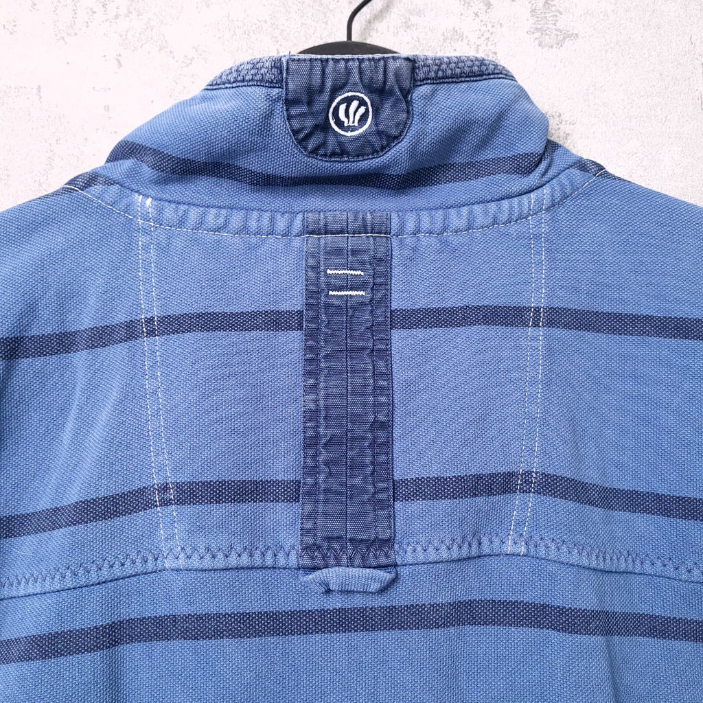 Fat Face Airlie Quarter Zip Jumper Mens 2XL XXL Blue Stripe Cotton
