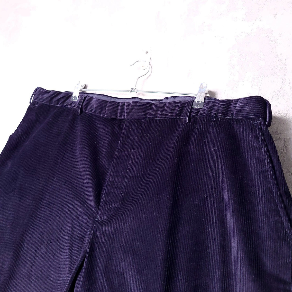 Mansize Casuals Corduroy Trousers Mens 52R Regular Fit Navy Cotton Blend Cords