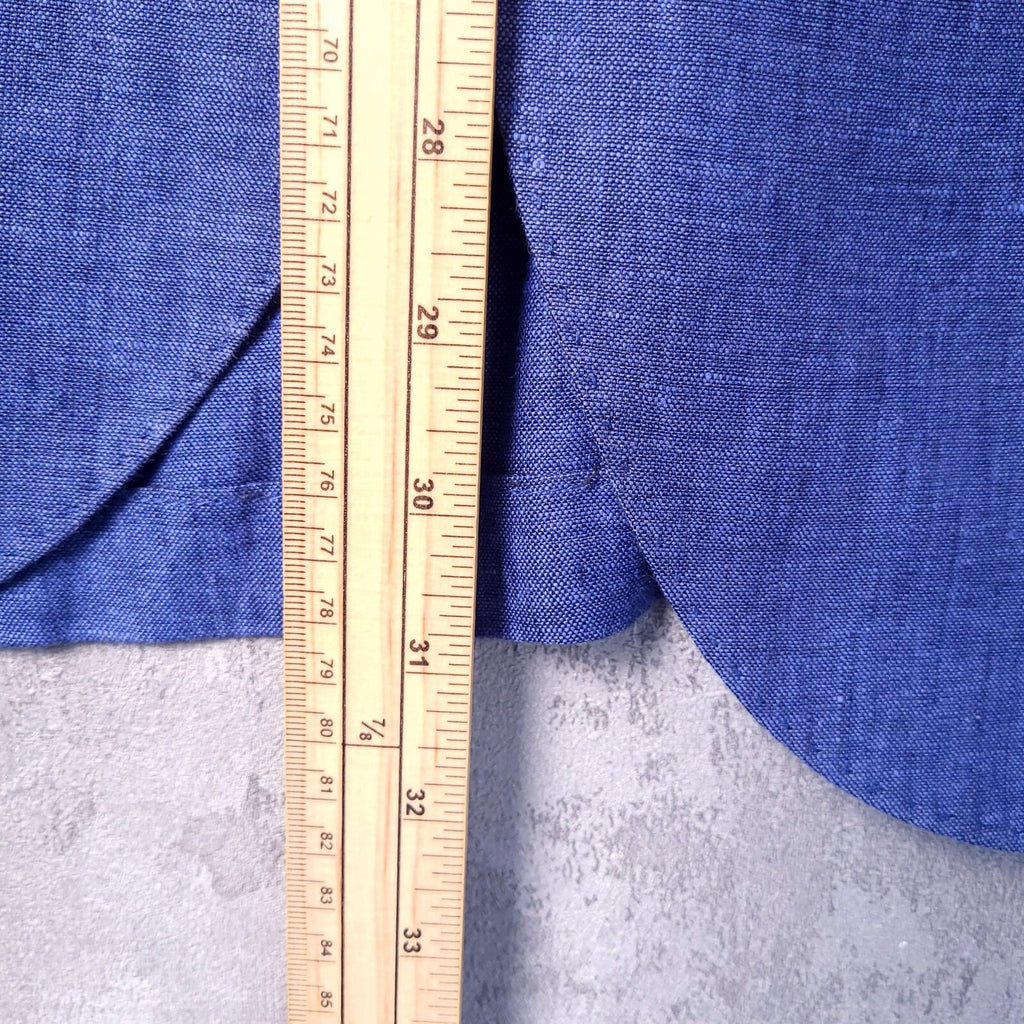 Brook Taverner Linen Blazer Jacket Mens 48R Regular Fit Indigo Blue Sport Coat