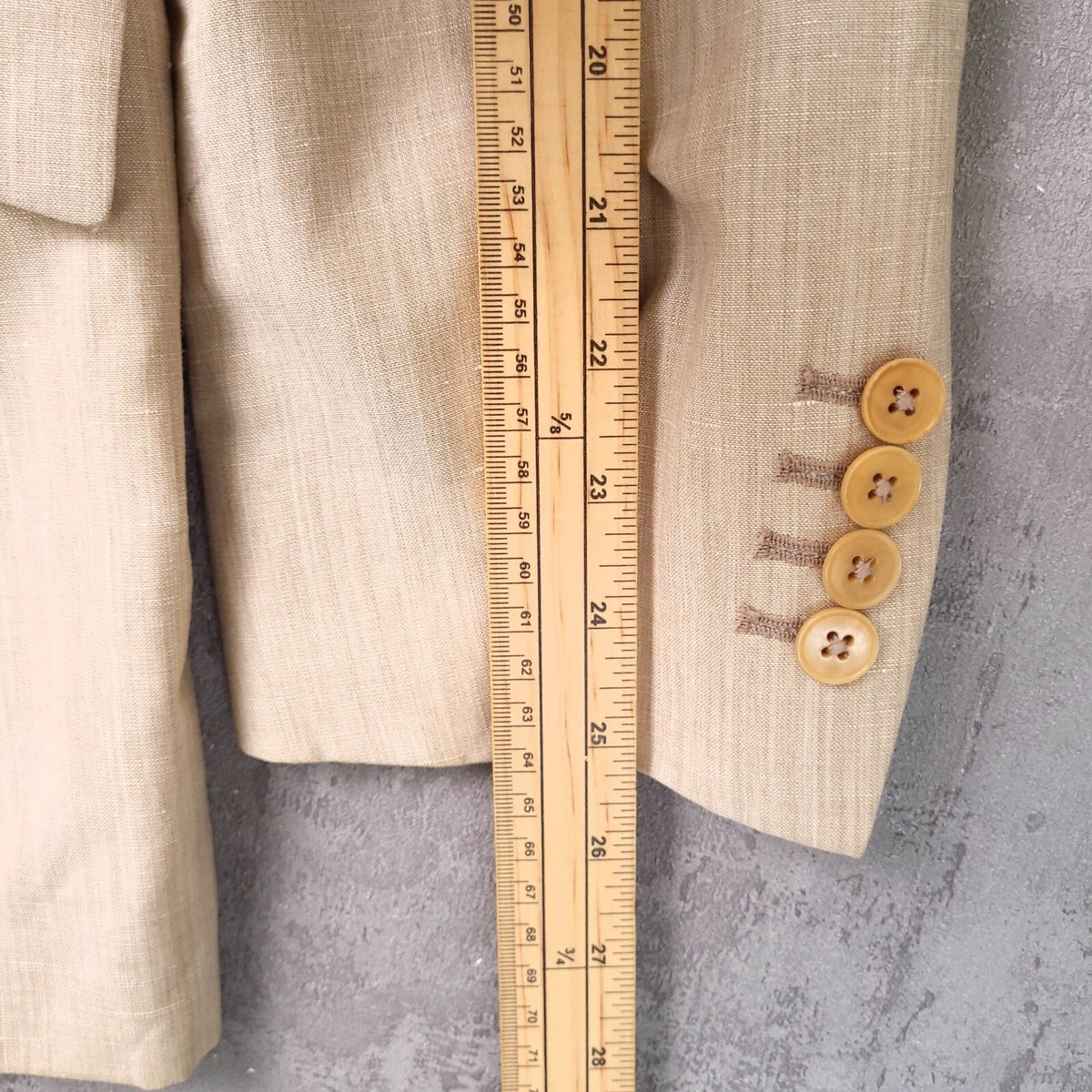Charles Tyrwhitt Wool Linen Blazer Jacket Mens 42R Regular Fit Beige Sport Coat