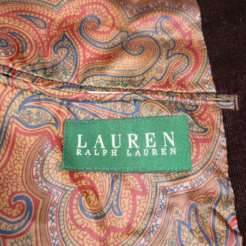 Lauren Ralph Lauren Corduroy Blazer Jacket Mens 42R Reg Fit Brown Elbow