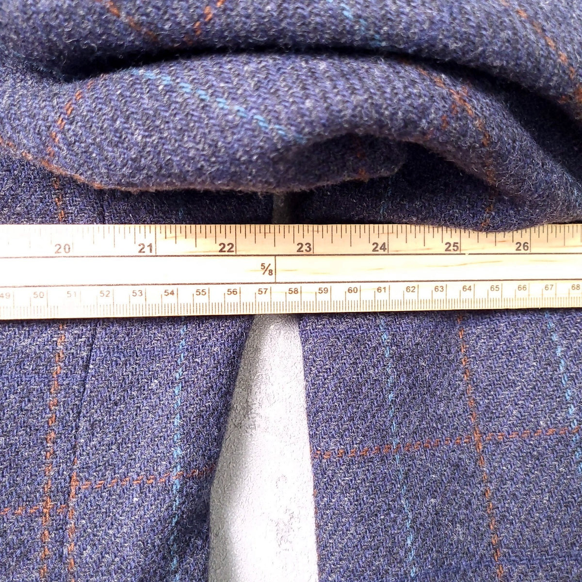 Brook Taverner Tweed Blazer Mens 44R Regular Fit Blue Check 100% Wool Jacket