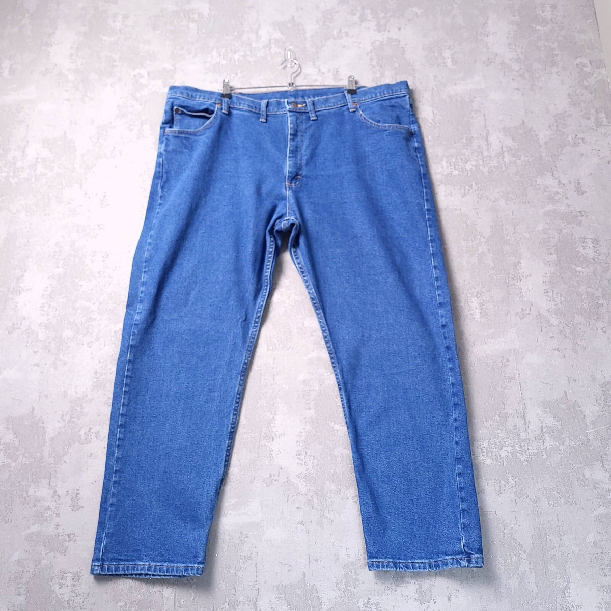 Wrangler Jeans Mens W46 X L30 Regular Fit Blue Denim Cotton Stretch 5-Pockets