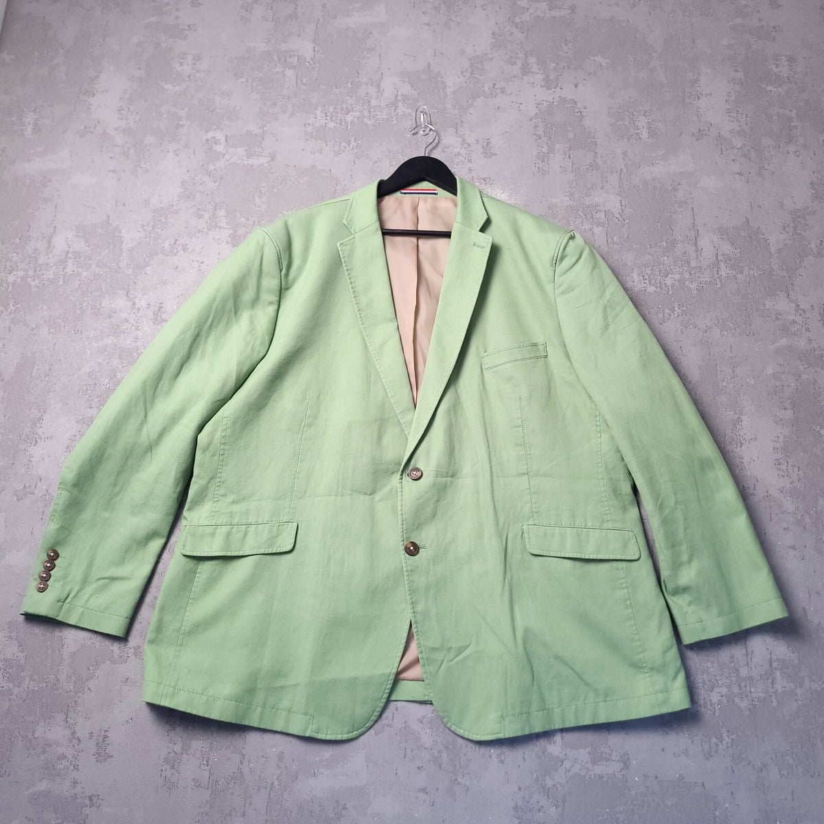 Brook Taverner Linen Cotton Blazer Jacket Mens 52R Regular Fit Green Sport Coat