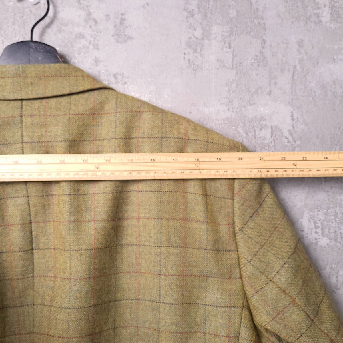 Samuel Windsor Tweed Blazer Jacket Mens 46R Regular Fit Green Check Sport Coat