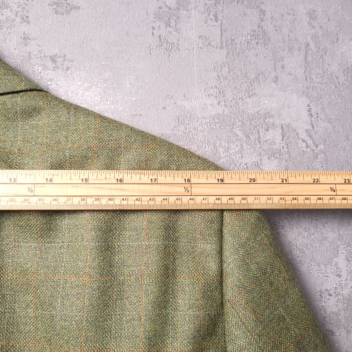 Brook Taverner Tweed Blazer Jacket Mens 46S Regular Fit Green Check Sport Coat