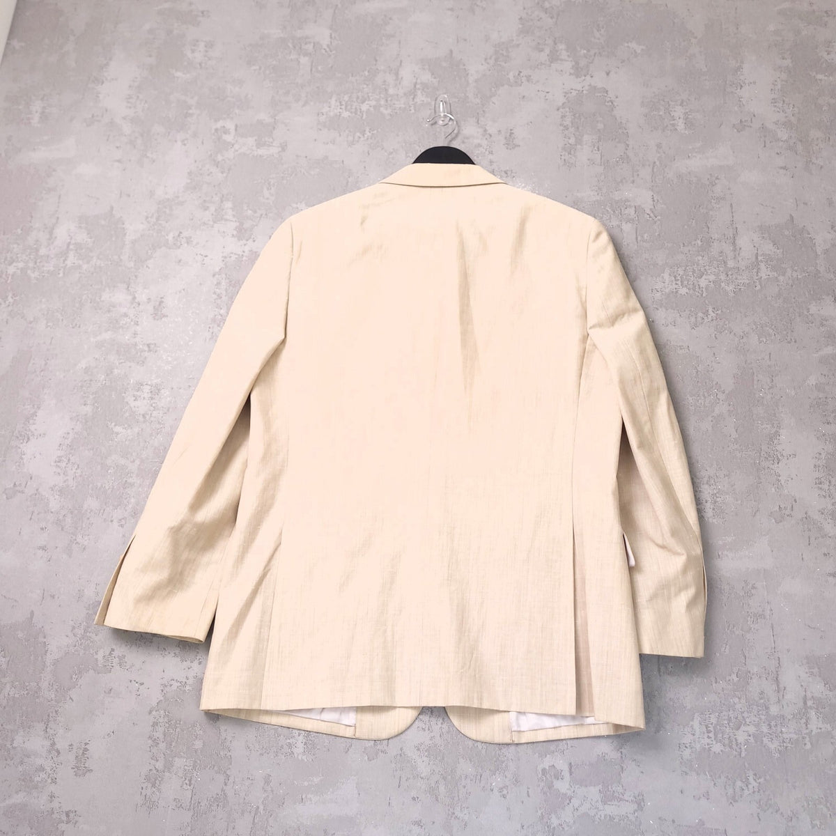 Charles Tyrwhitt Wool Linen Blazer Jacket Mens 42R Regular Fit Beige Sport Coat